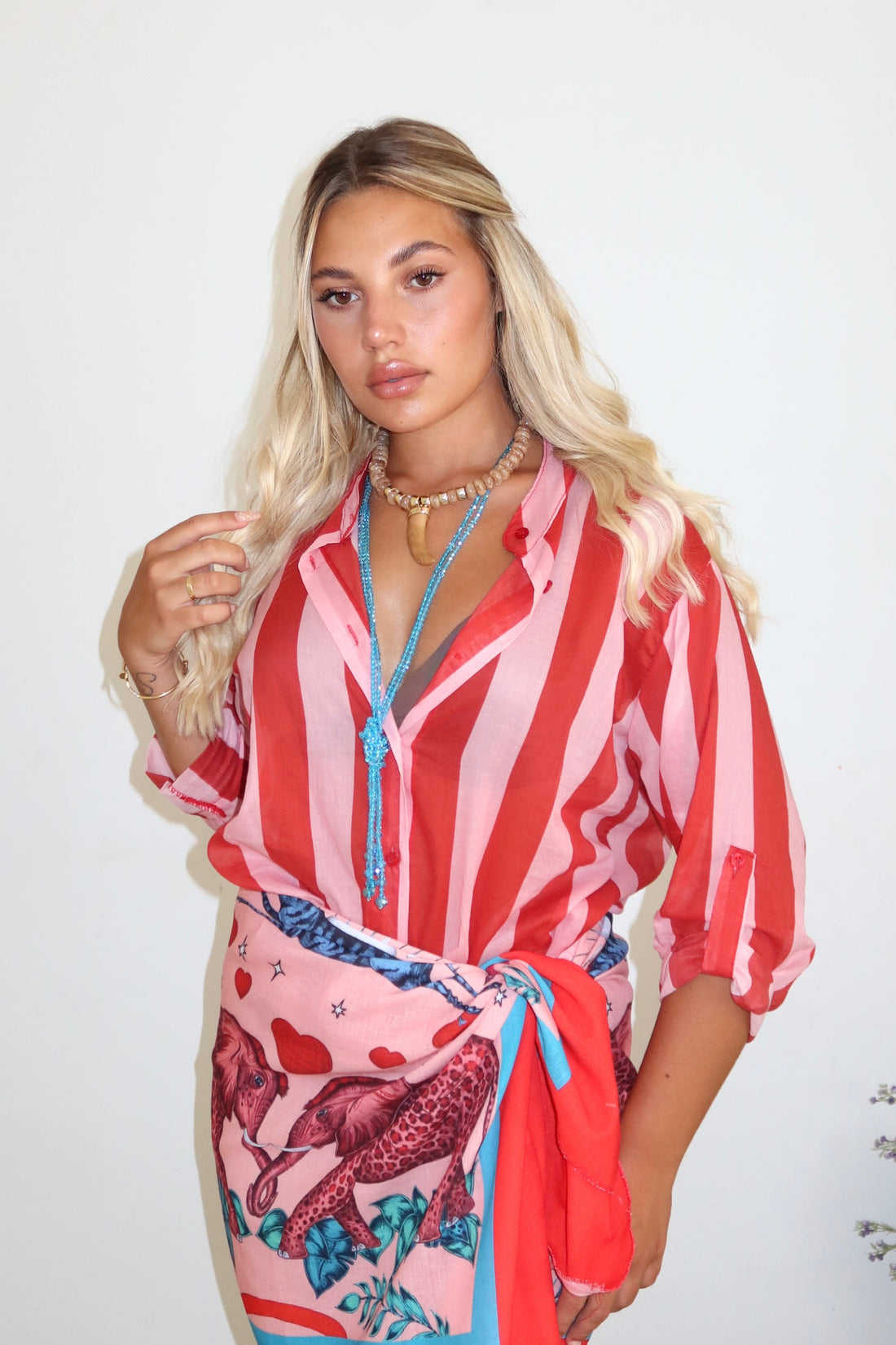 camicia rigata red