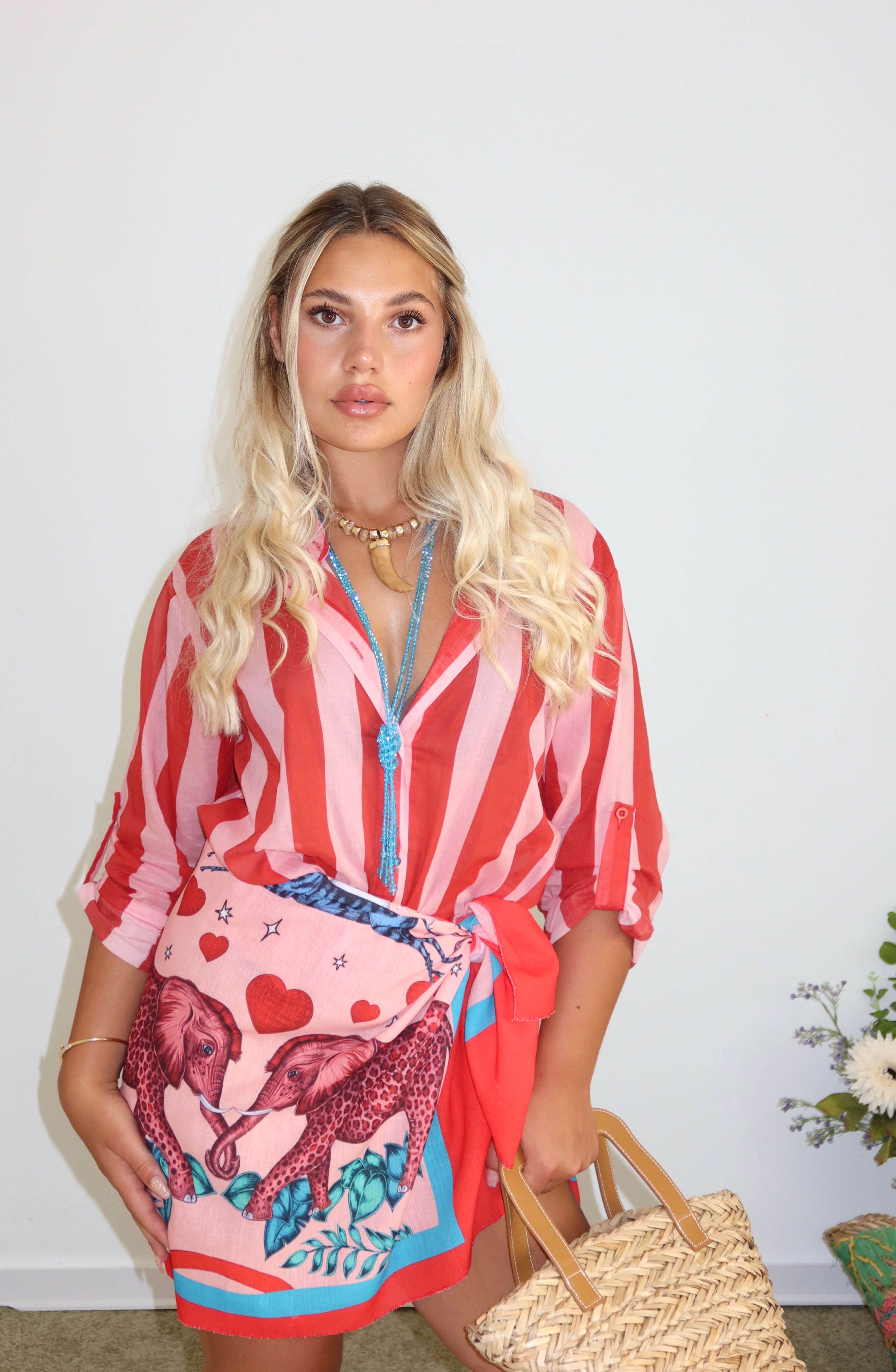 camicia rigata red
