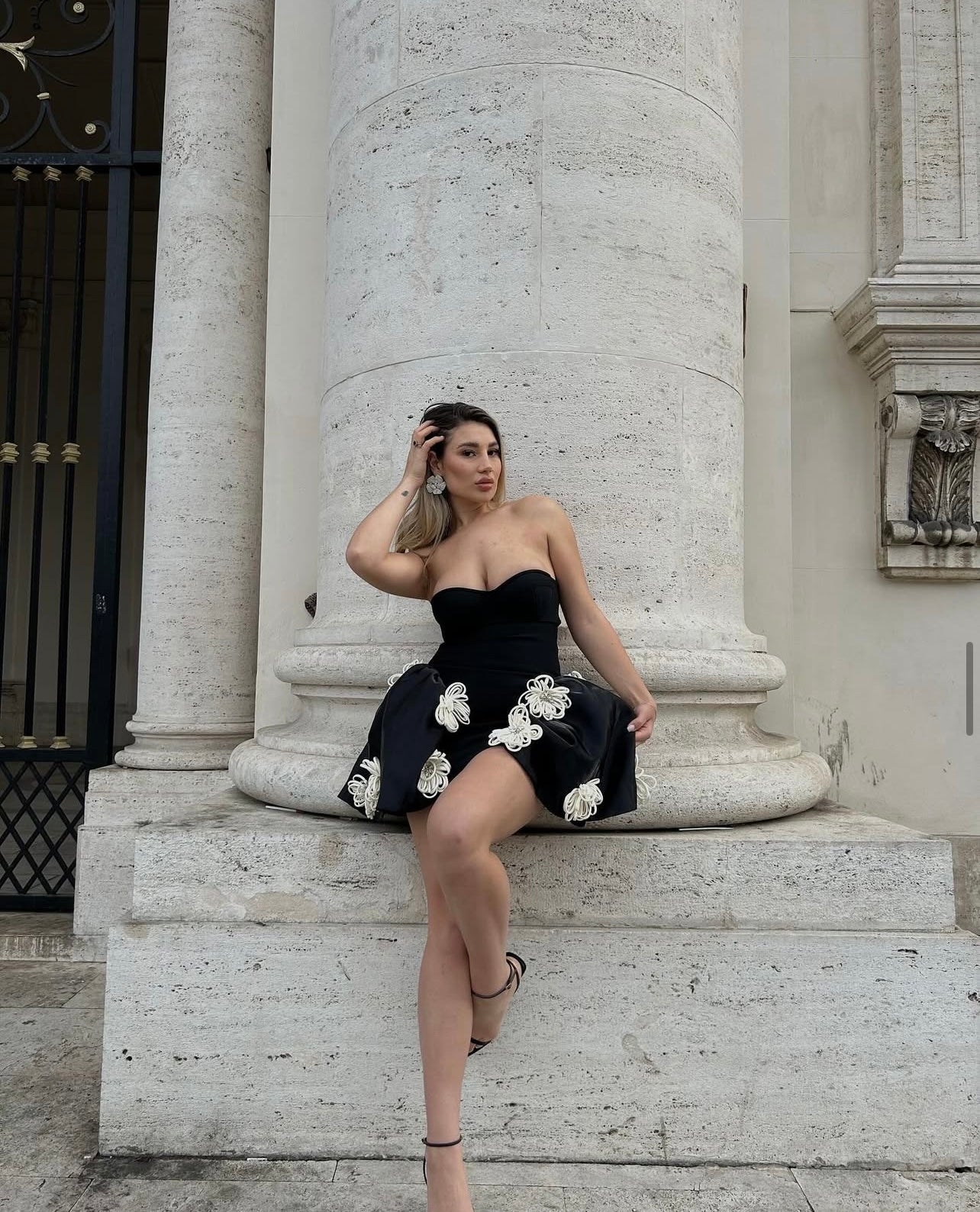 Vestito floral in bandage