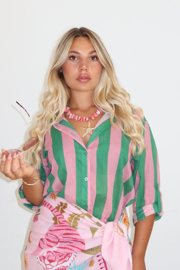 Camicia rigata pink